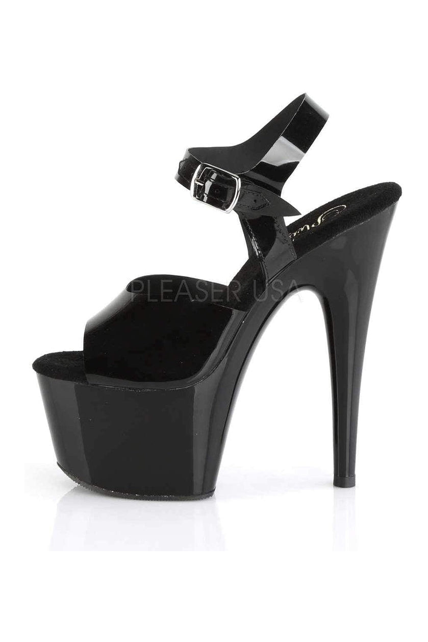 ADORE-708N Platform Sandal | Black Faux Leather-Pleaser-SEXYSHOES.COM