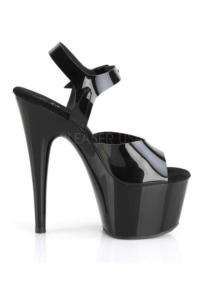Pleaser ADORE-708N Platform Sandal in Black Faux Leather