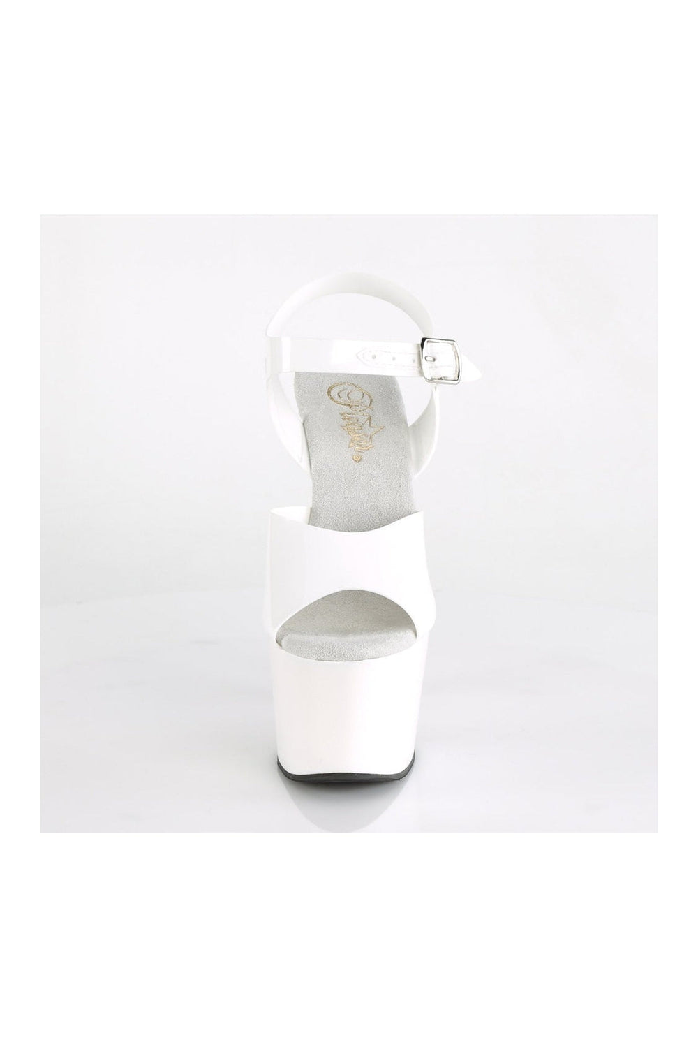 Pleaser ADORE-708N Platform Sandal in White Faux Leather