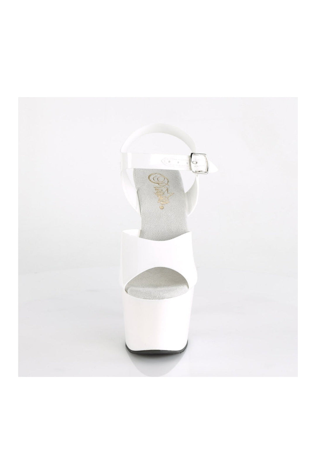 Pleaser ADORE-708N Platform Sandal in White Faux Leather