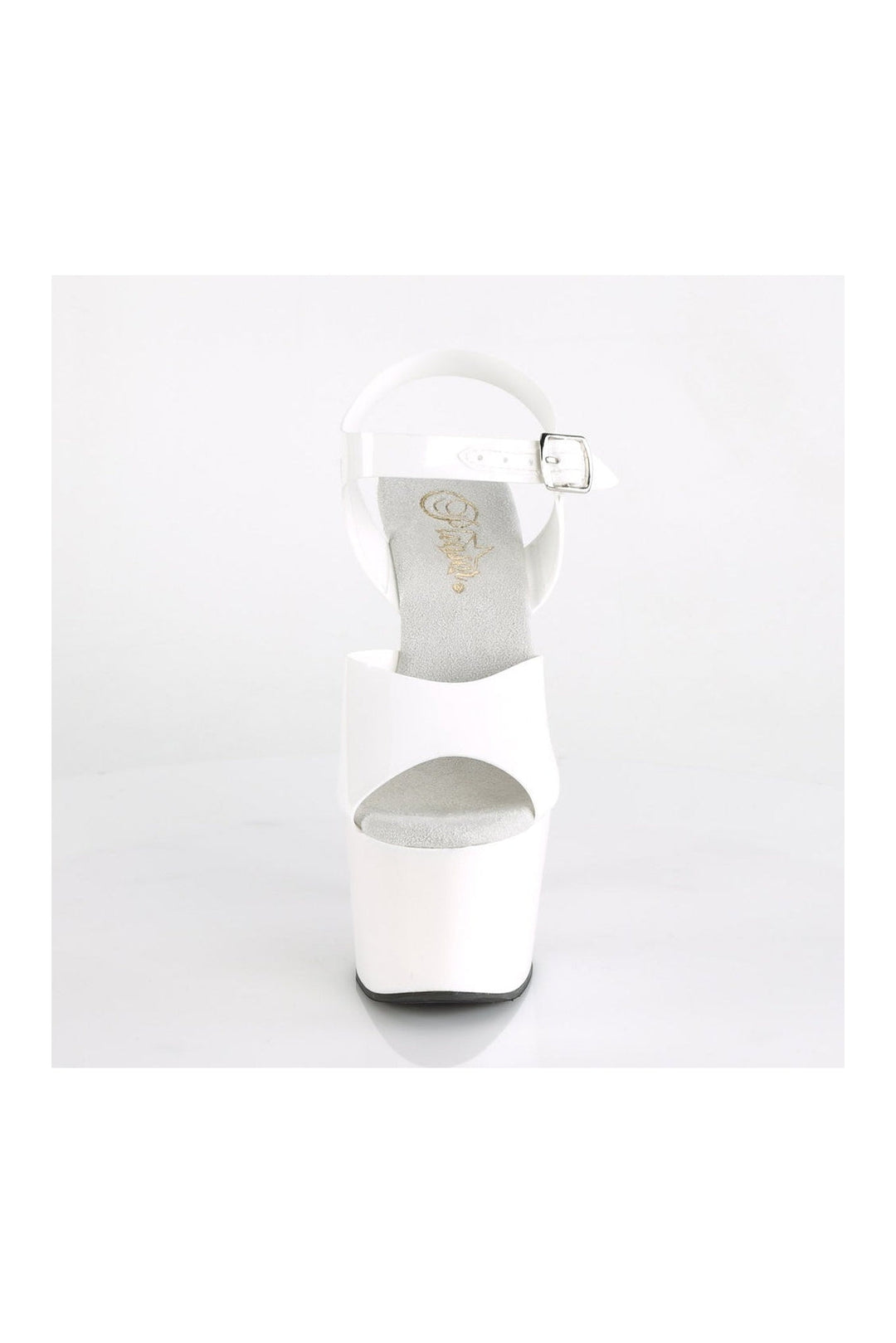 ADORE-708N Platform Sandal | White Faux Leather