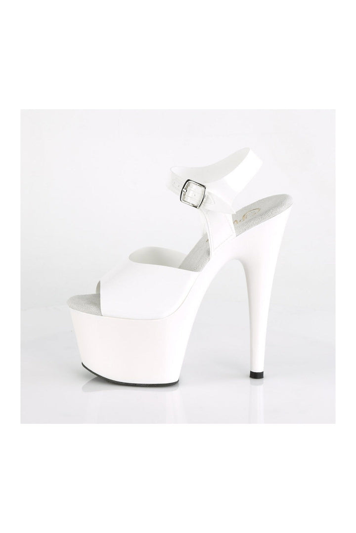 ADORE-708N Platform Sandal | White Faux Leather