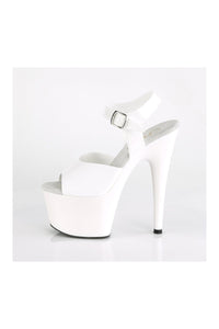 Pleaser ADORE-708N Platform Sandal in White Faux Leather
