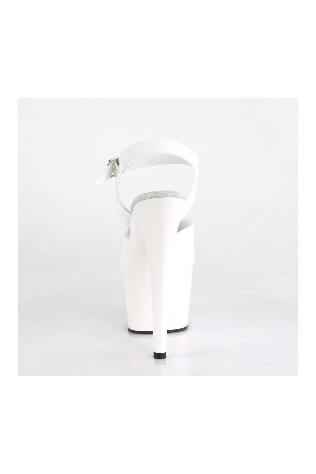 Pleaser ADORE-708N Platform Sandal in White Faux Leather