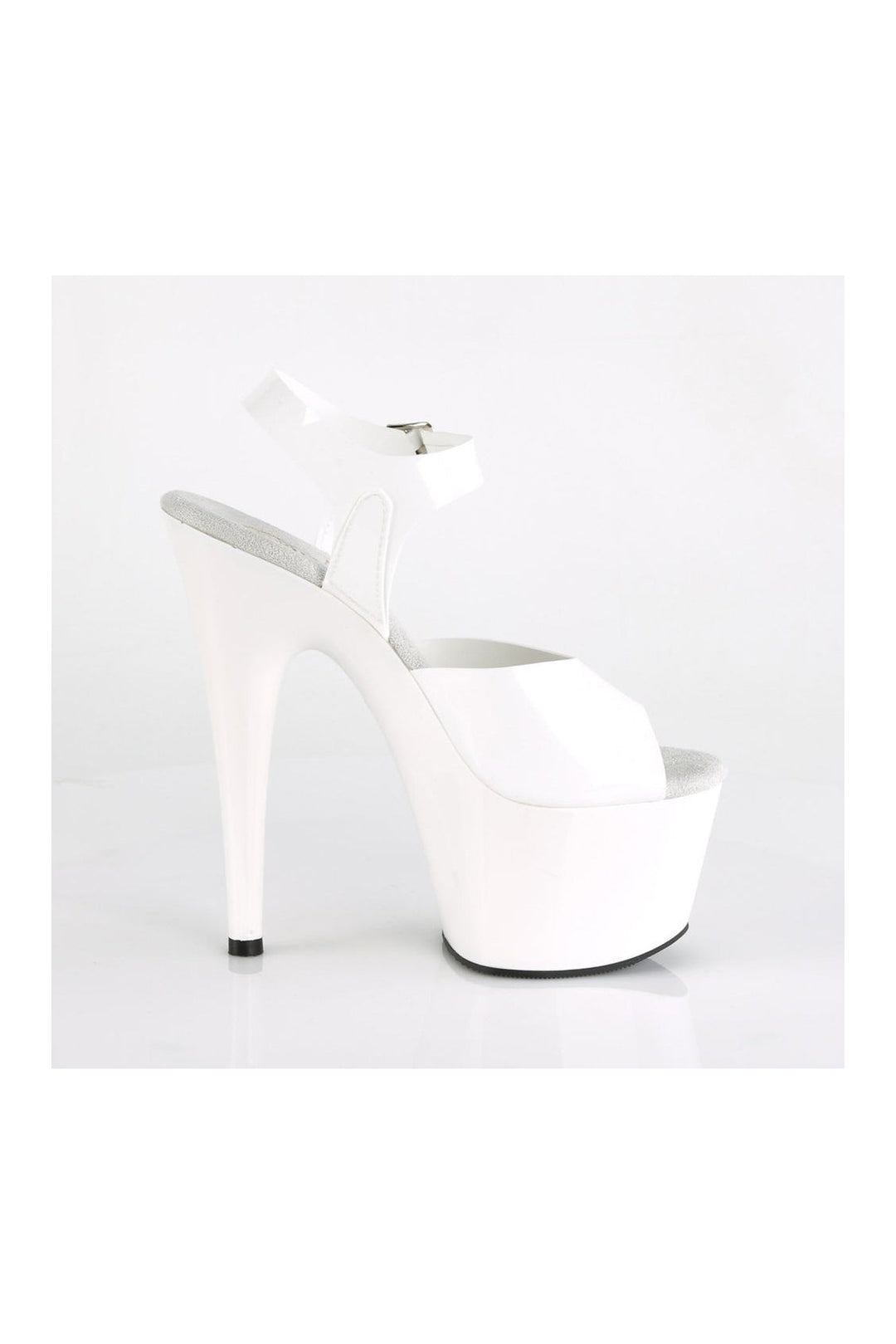 Pleaser ADORE-708N Platform Sandal in White Faux Leather