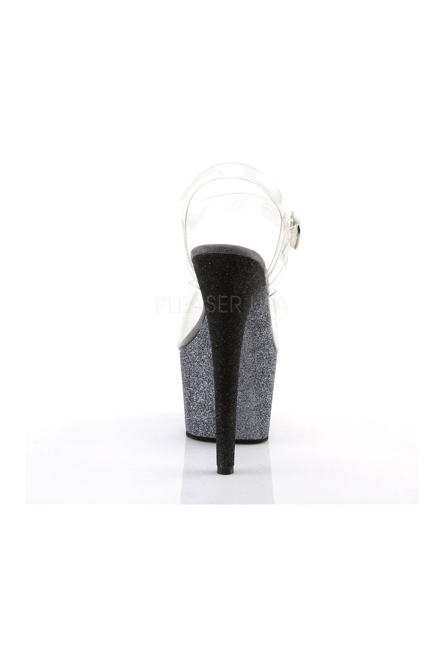 Pleaser ADORE-708OMBRE Platform Sandal in Black Vinyl