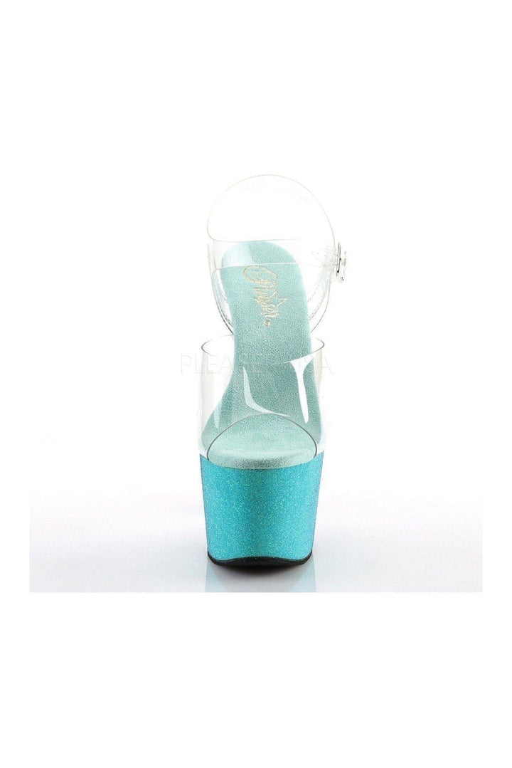 ADORE-708OMBRE Platform Sandal  | Blue Vinyl
