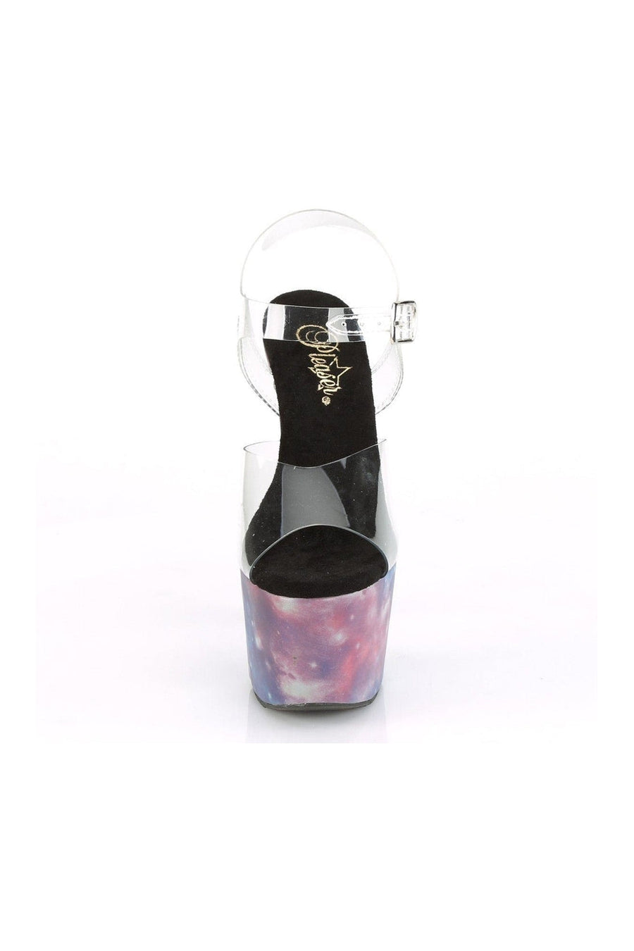 Pleaser ADORE-708REFL Exotic Platform Sandal in Clear Vinyl