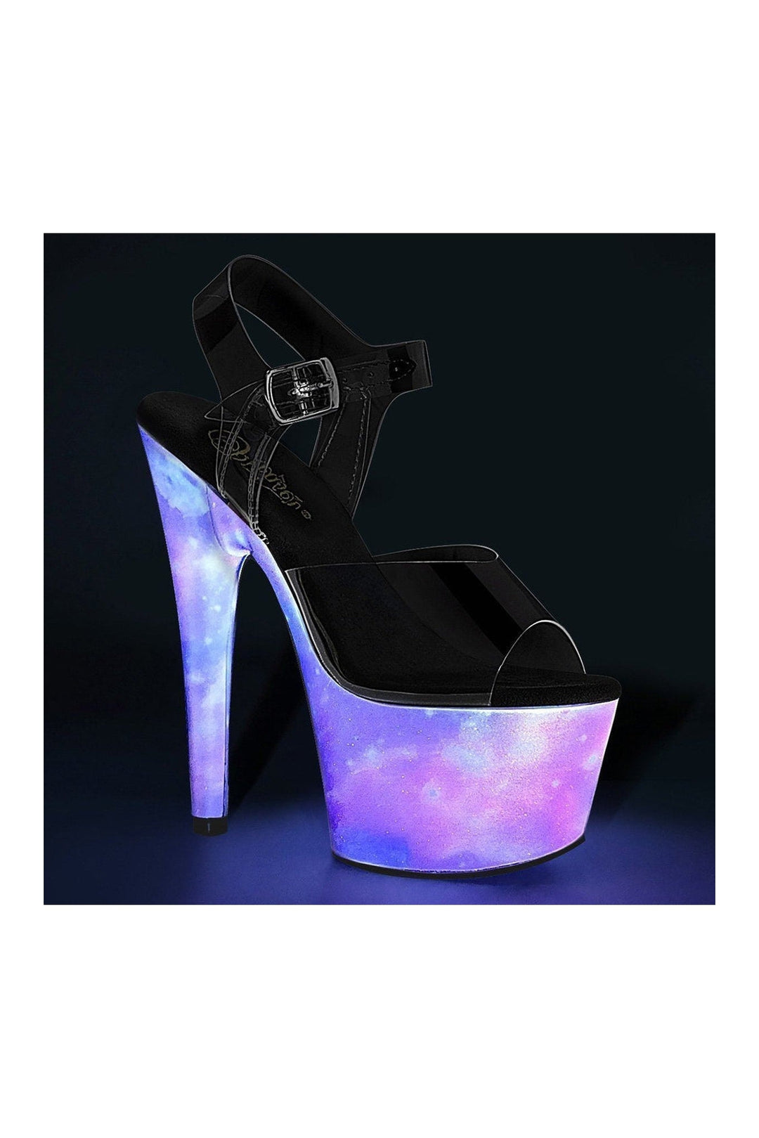 Pleaser ADORE-708REFL Exotic Platform Sandal in Clear Vinyl from SexyShoes.com