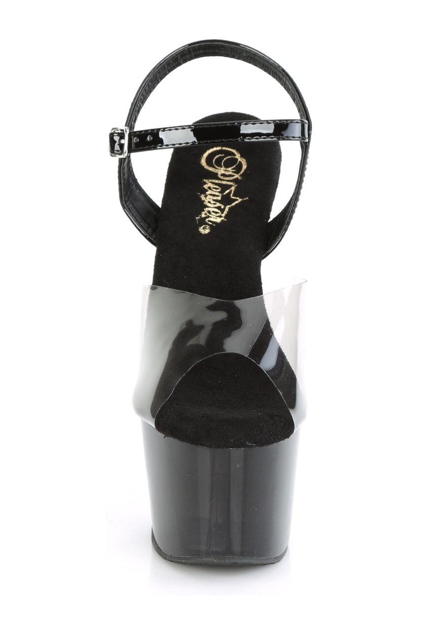 Pleaser ADORE-708T-1 Exotic Sandal in Black Vinyl