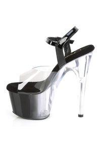 Pleaser ADORE-708T-1 Exotic Sandal in Black Vinyl