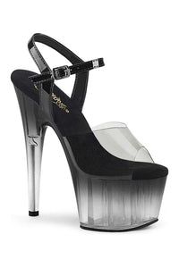 Pleaser ADORE-708T-2 Sandal in Black Vinyl from SexyShoes.com