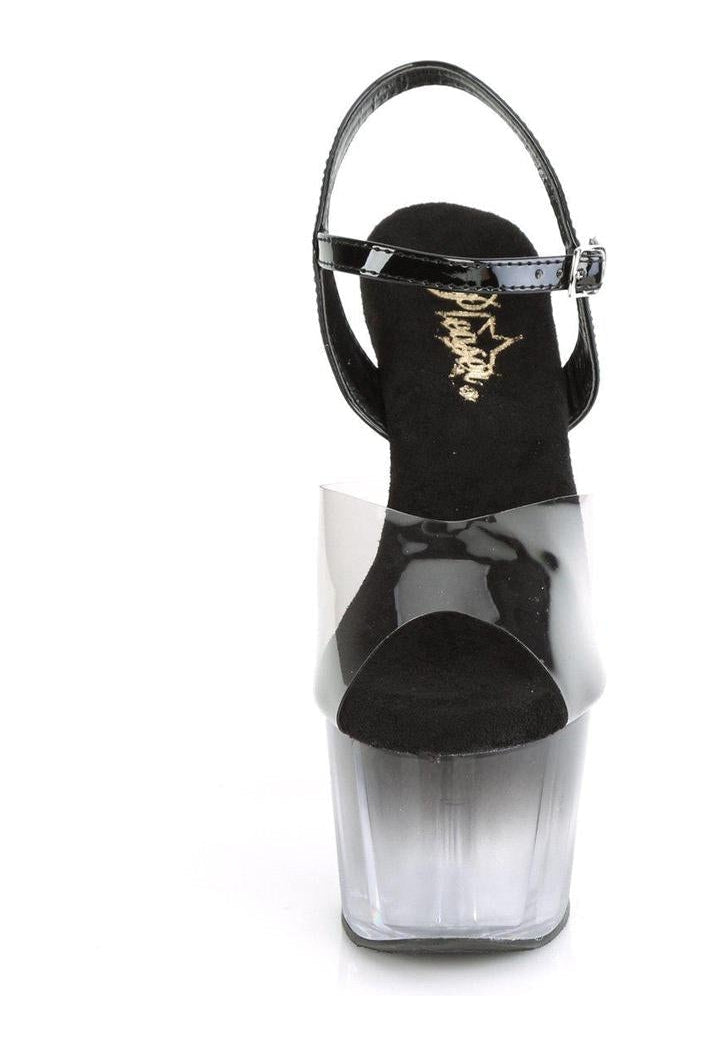 Pleaser ADORE-708T-2 Sandal in Black Vinyl