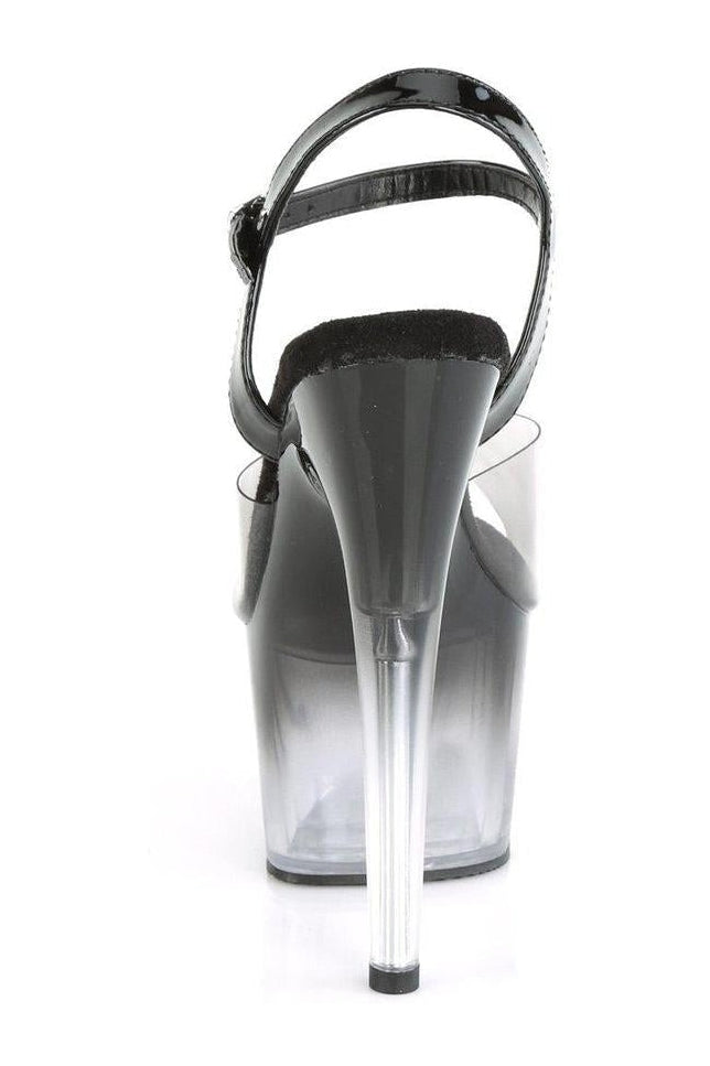 Pleaser ADORE-708T-2 Sandal in Black Vinyl