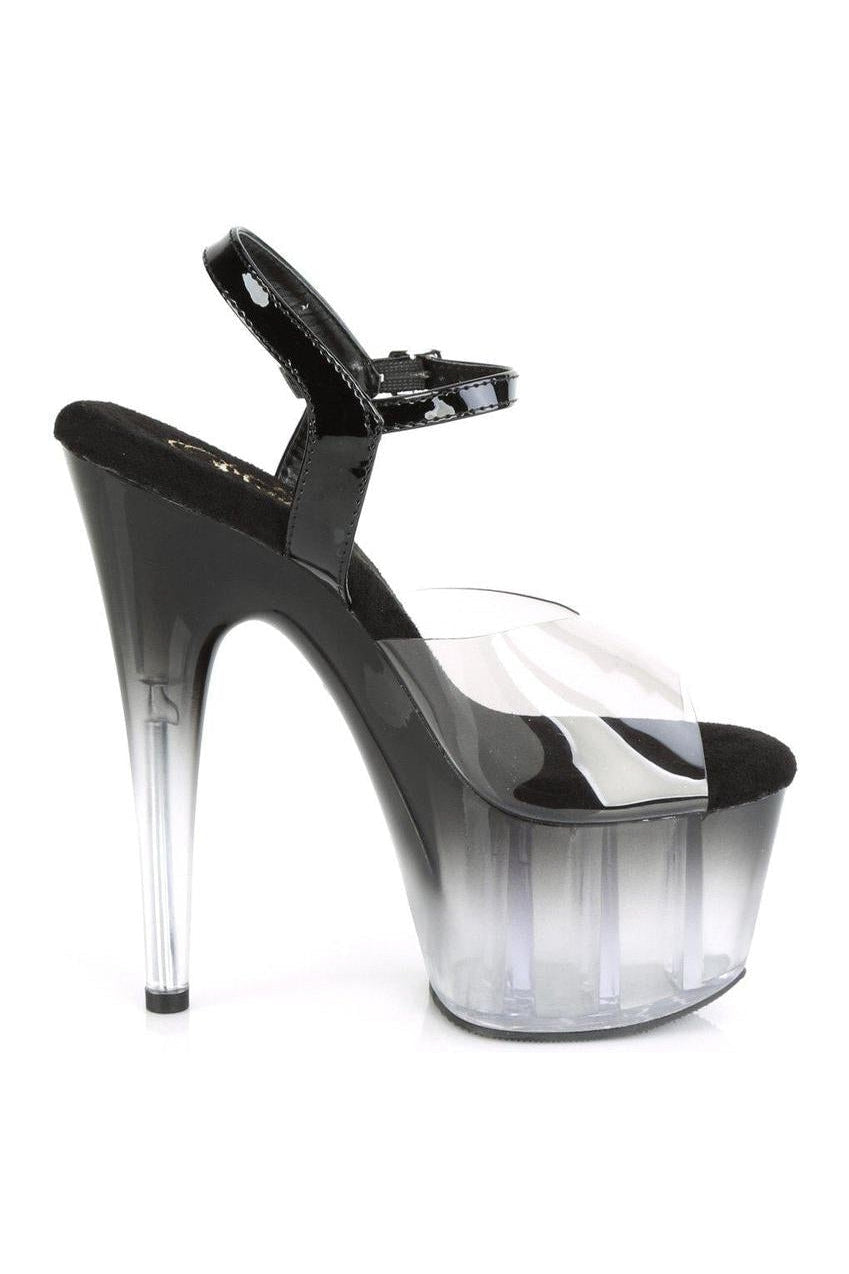 Pleaser ADORE-708T-2 Sandal in Black Vinyl