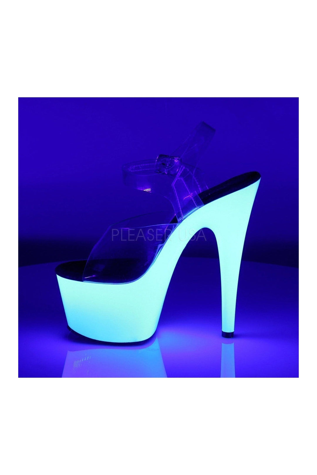 ADORE-708UV Platform Sandal | Clear Vinyl-Pleaser-Sandals-SEXYSHOES.COM