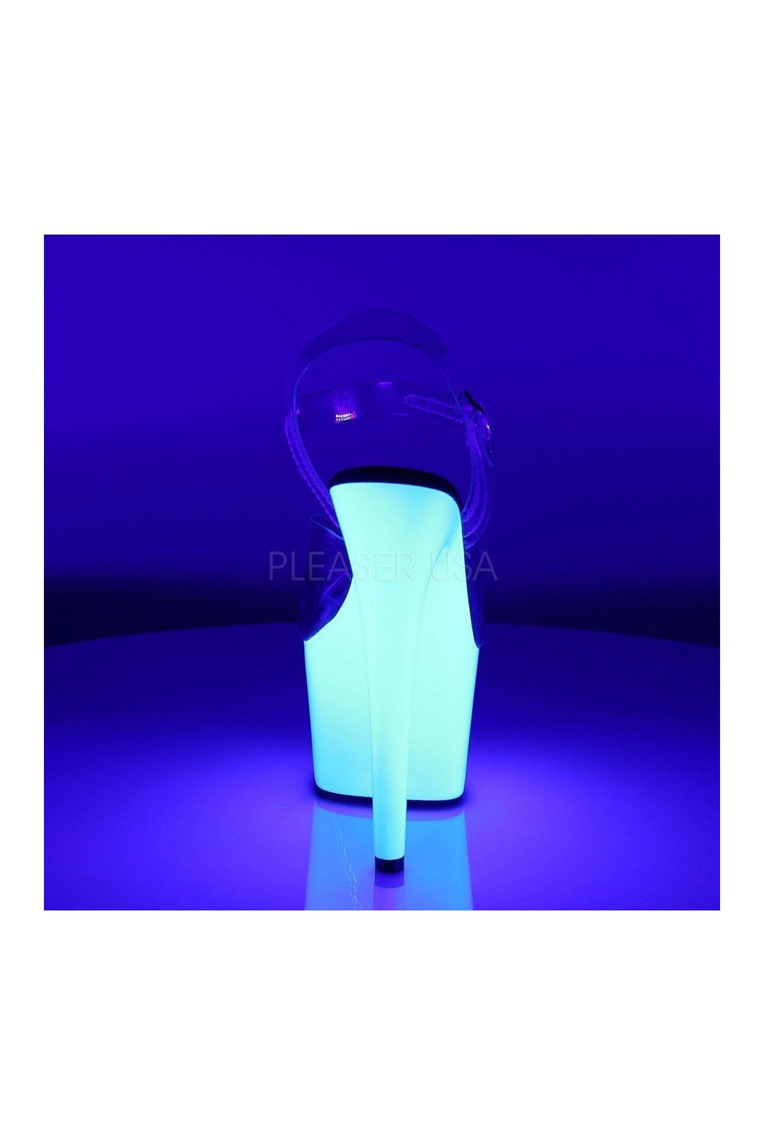 Pleaser ADORE-708UV Platform Sandal in Clear Vinyl