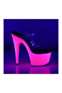 Pleaser ADORE-708UV Platform Sandal in Clear Vinyl