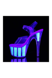 Pleaser ADORE-708UVG Platform Sandals in Clear Vinyl