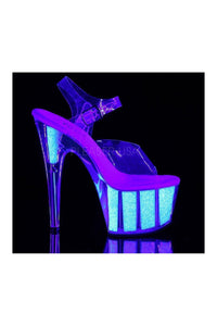 Pleaser ADORE-708UVG Platform Sandals in Clear Vinyl