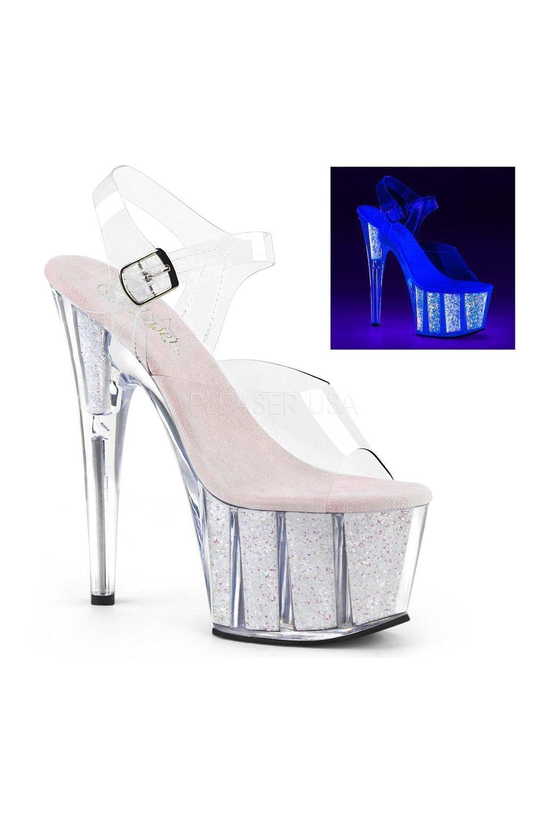 Pleaser Clear Sandals Platform Stripper Shoes | Buy at Sexyshoes.com