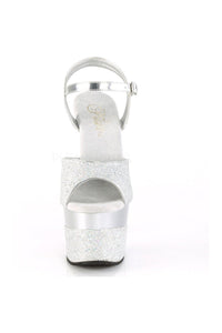 Pleaser ADORE-709-2G Platform Sandal in Silver Glitter