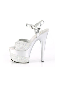 Pleaser ADORE-709-2G Platform Sandal in Silver Glitter