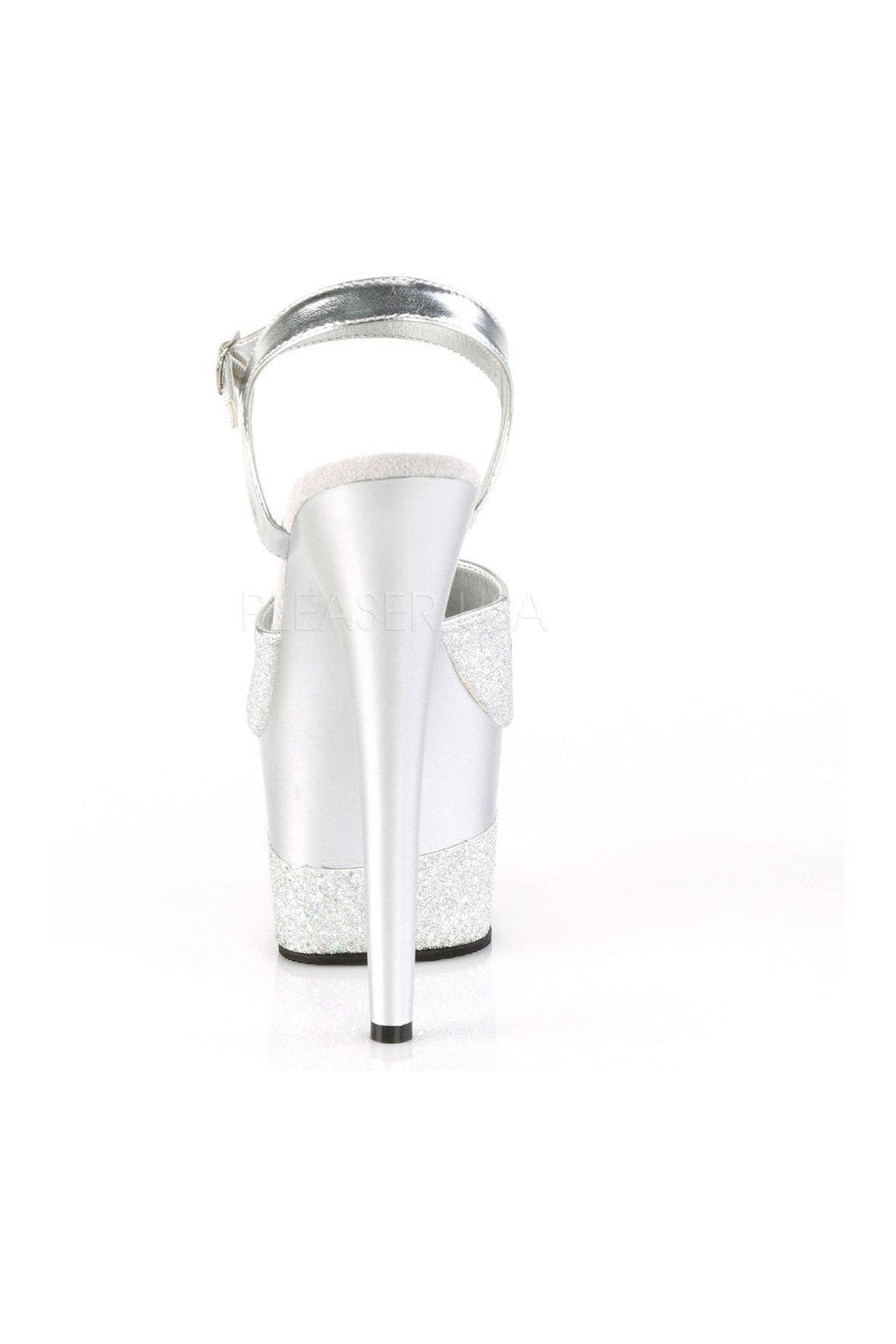 Pleaser ADORE-709-2G Platform Sandal in Silver Glitter