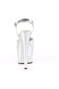 Pleaser ADORE-709-2G Platform Sandal in Silver Glitter