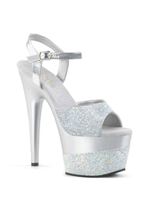 Pleaser ADORE-709-2G Platform Sandal in Silver Glitter from SexyShoes.com