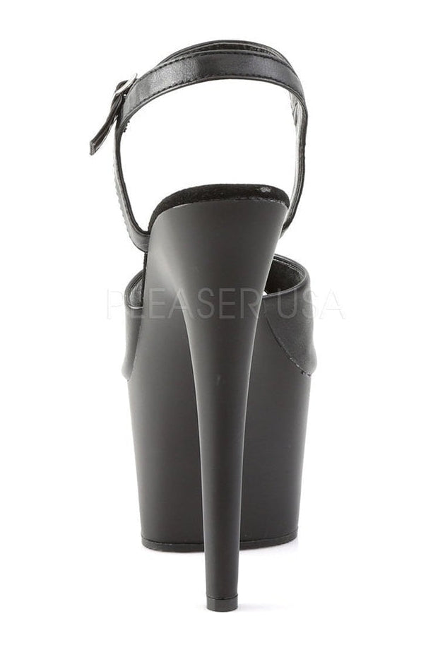 ADORE-709 Platform Sandal | Black Faux Leather-Pleaser-Sandals-SEXYSHOES.COM
