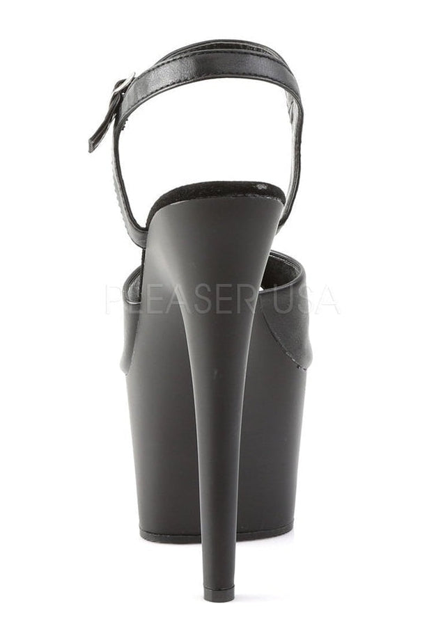Pleaser ADORE-709 Platform Sandal in Black Faux Leather