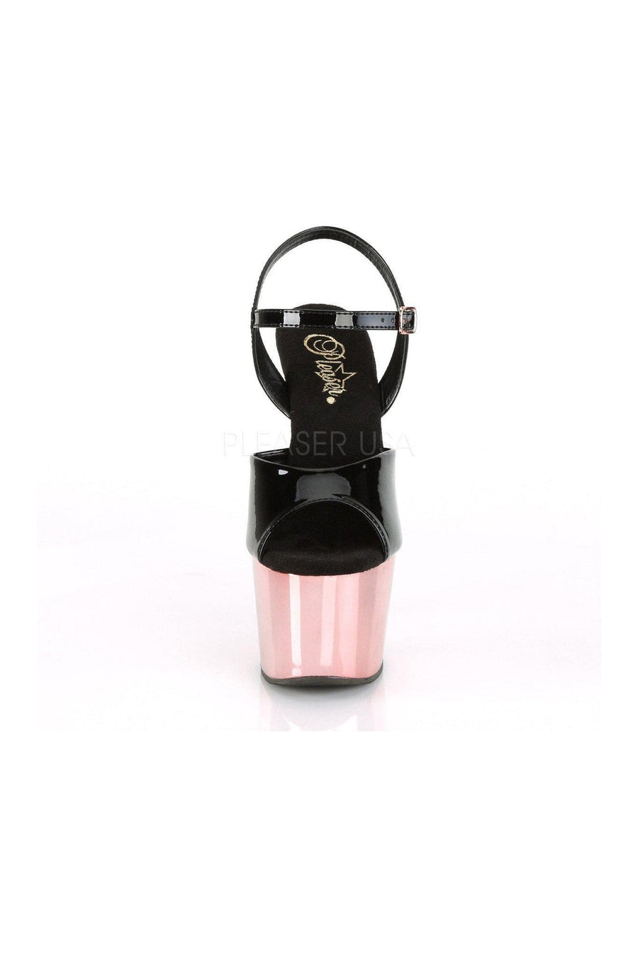 Pleaser ADORE-709 Platform Sandal in Black Patent