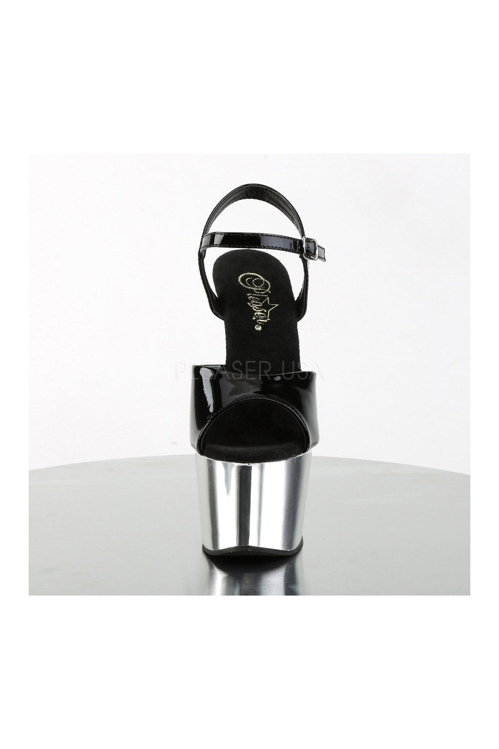 Pleaser ADORE-709 Platform Sandal in Black Patent