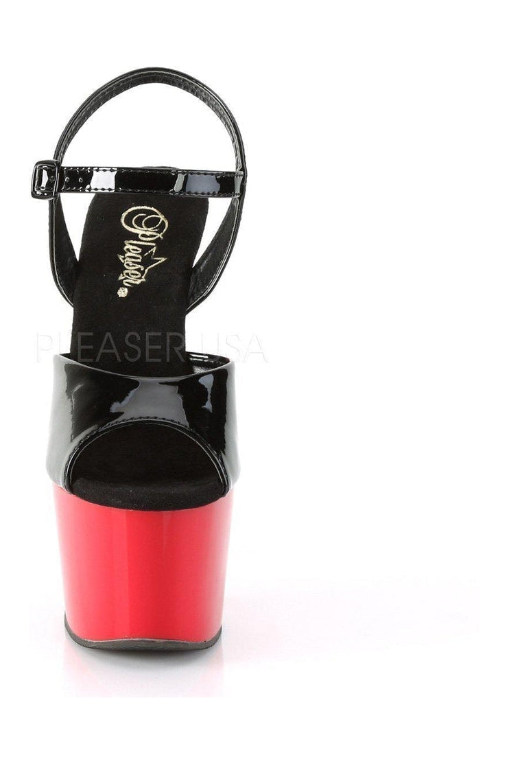 Pleaser ADORE-709 Platform Sandal in Black Patent