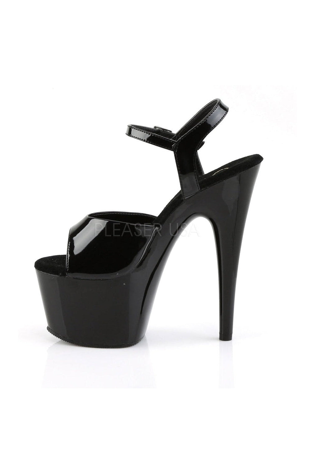 Pleaser ADORE-709 Platform Sandal in Black Patent