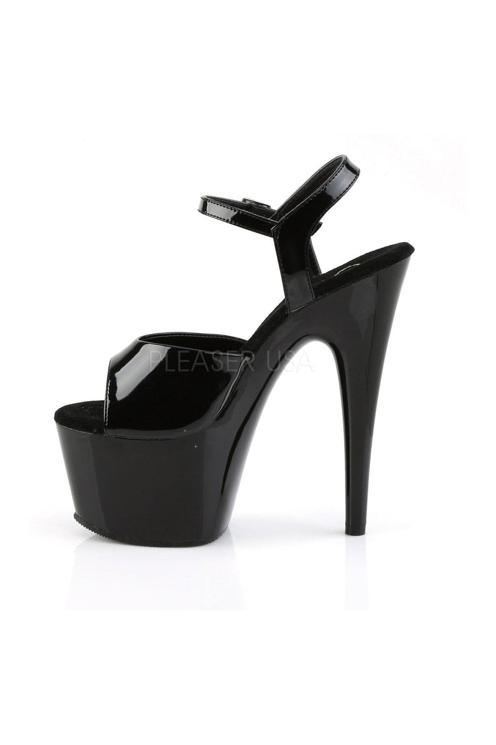 ADORE-709 Platform Sandal | Black Patent-Pleaser-Sandals-SEXYSHOES.COM