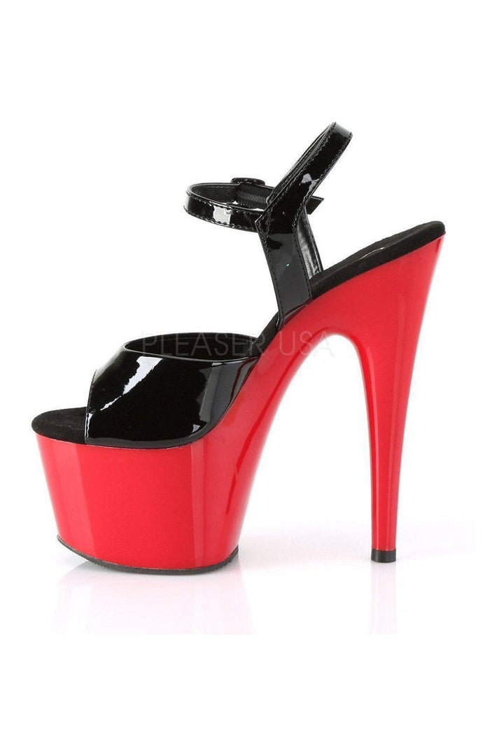 ADORE-709 Platform Sandal | Black Patent-Pleaser-SEXYSHOES.COM