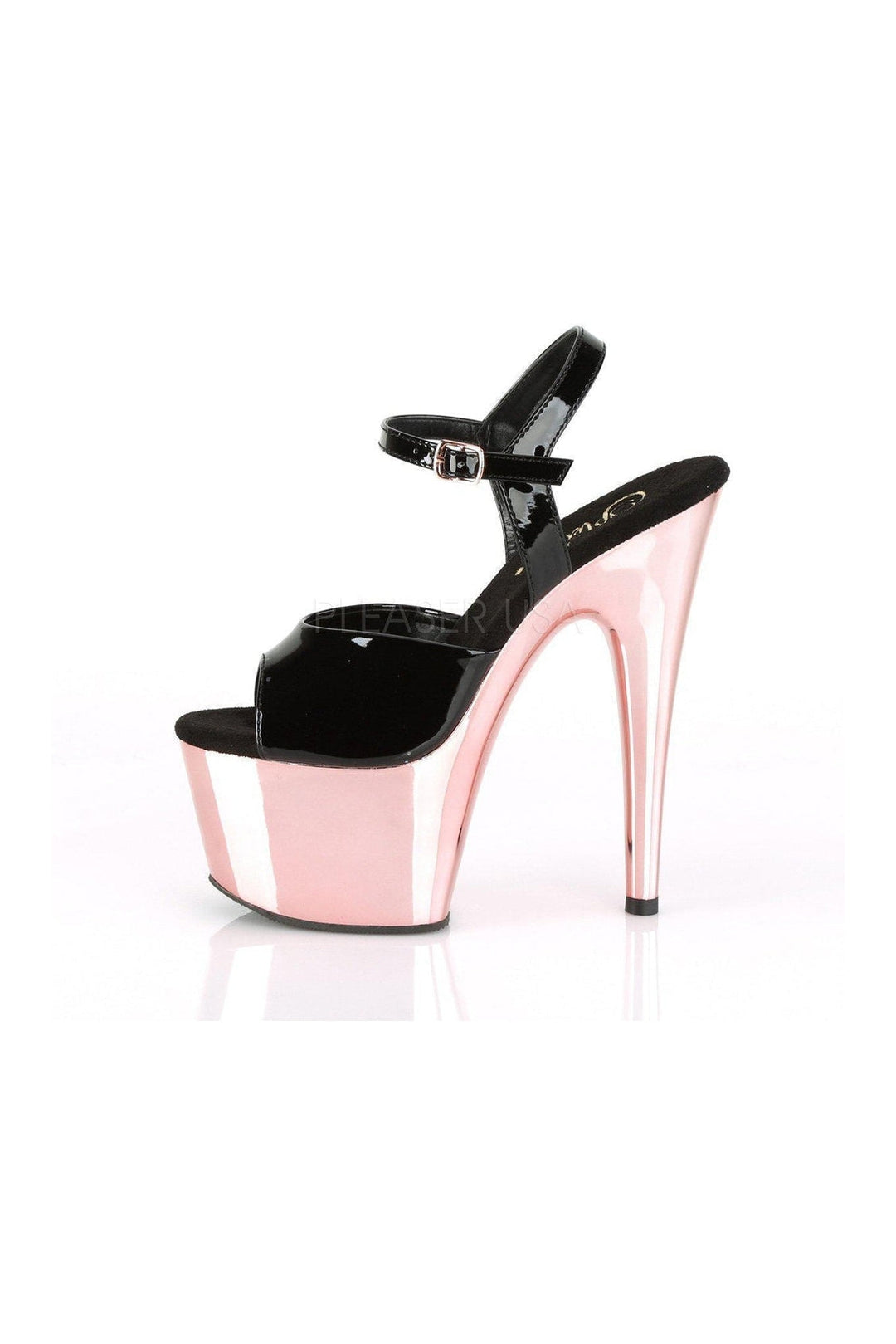 ADORE-709 Platform Sandal | Black Patent-Pleaser-SEXYSHOES.COM