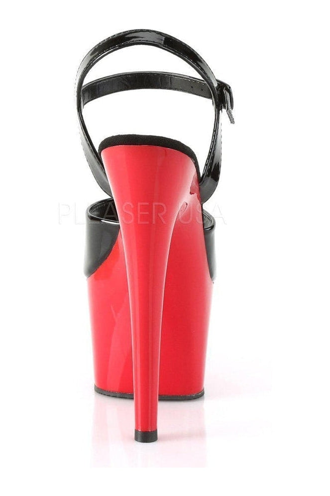 ADORE-709 Platform Sandal | Black Patent-Pleaser-SEXYSHOES.COM