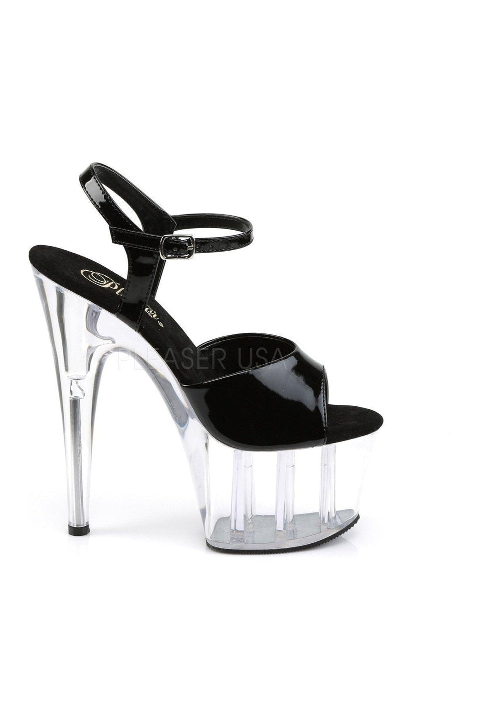 Pleaser ADORE-709 Platform Sandal in Black Patent