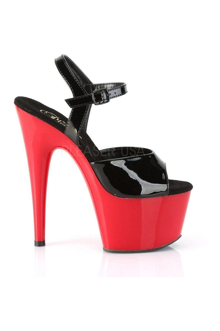 ADORE-709 Platform Sandal | Black Patent-Pleaser-SEXYSHOES.COM