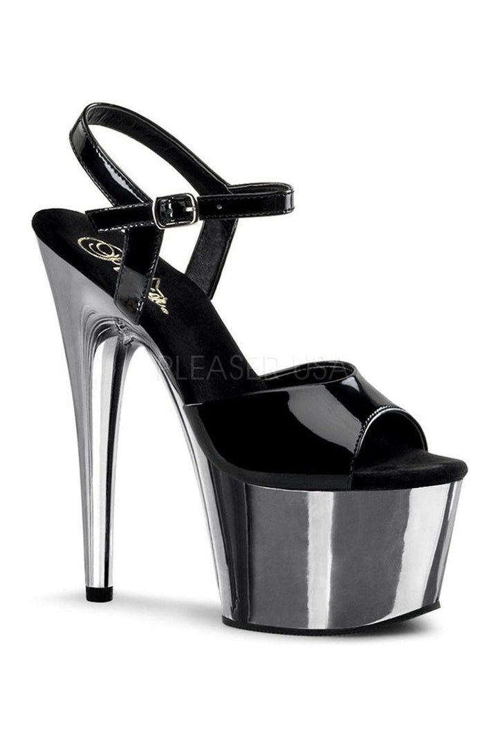 ADORE-709 Platform Sandal | Black Patent-Pleaser-Black-Sandals-SEXYSHOES.COM