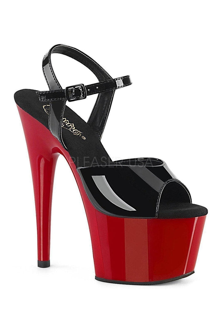 ADORE-709 Platform Sandal | Black Patent-Pleaser-SEXYSHOES.COM