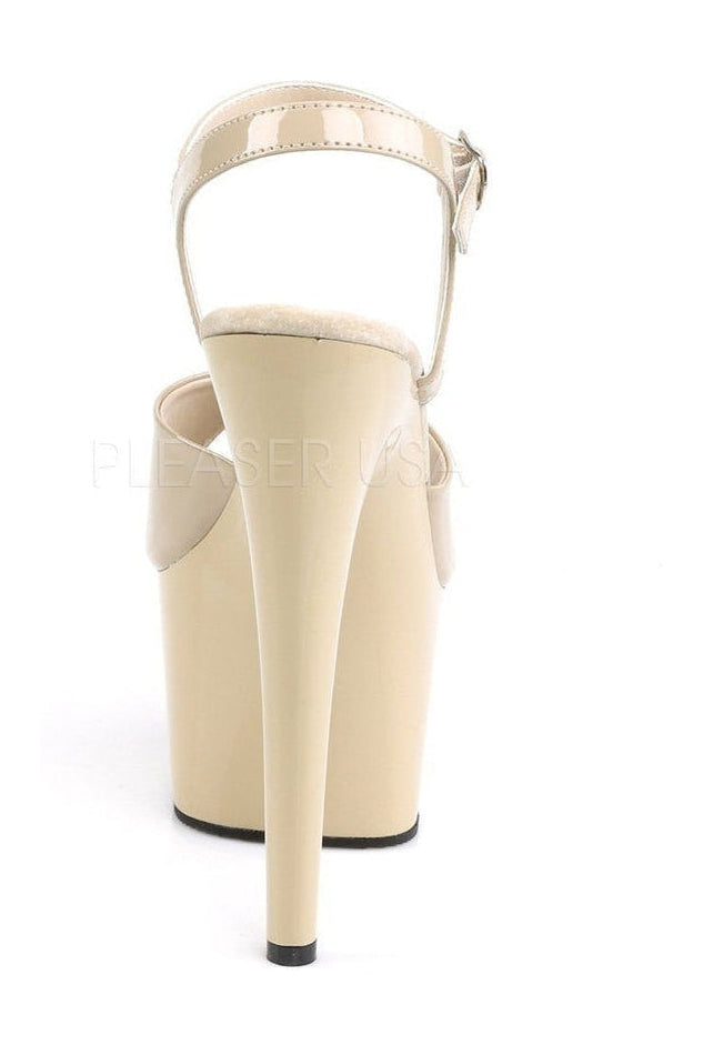 Pleaser ADORE-709 Platform Sandal in Bone Patent