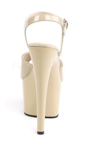 Pleaser ADORE-709 Platform Sandal in Bone Patent