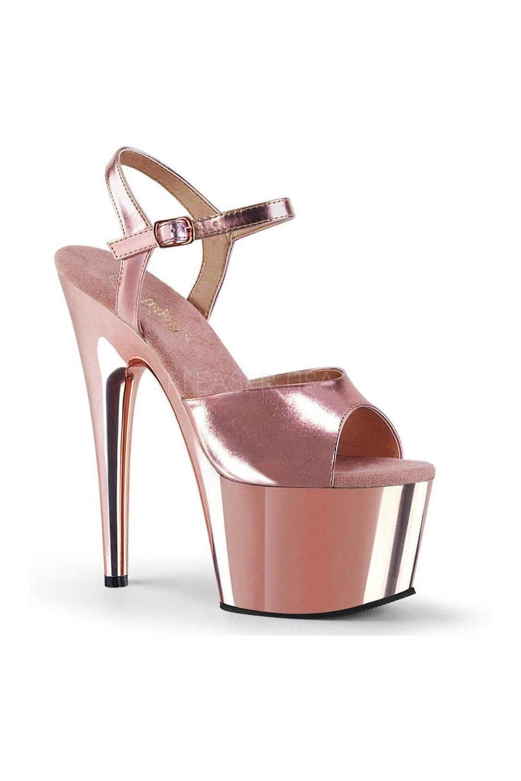 ADORE-709 Platform Sandal | Gold Faux Leather-Pleaser-Gold-Sandals-SEXYSHOES.COM