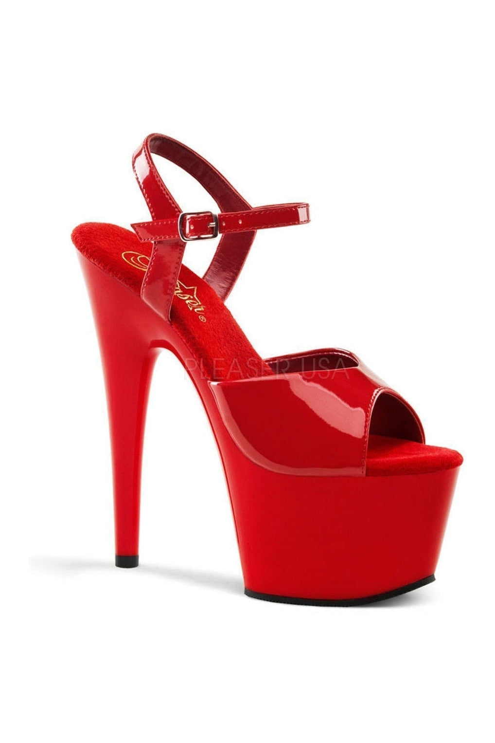 ADORE-709 Platform Sandal | Red Patent-Pleaser-Red-Sandals-SEXYSHOES.COM