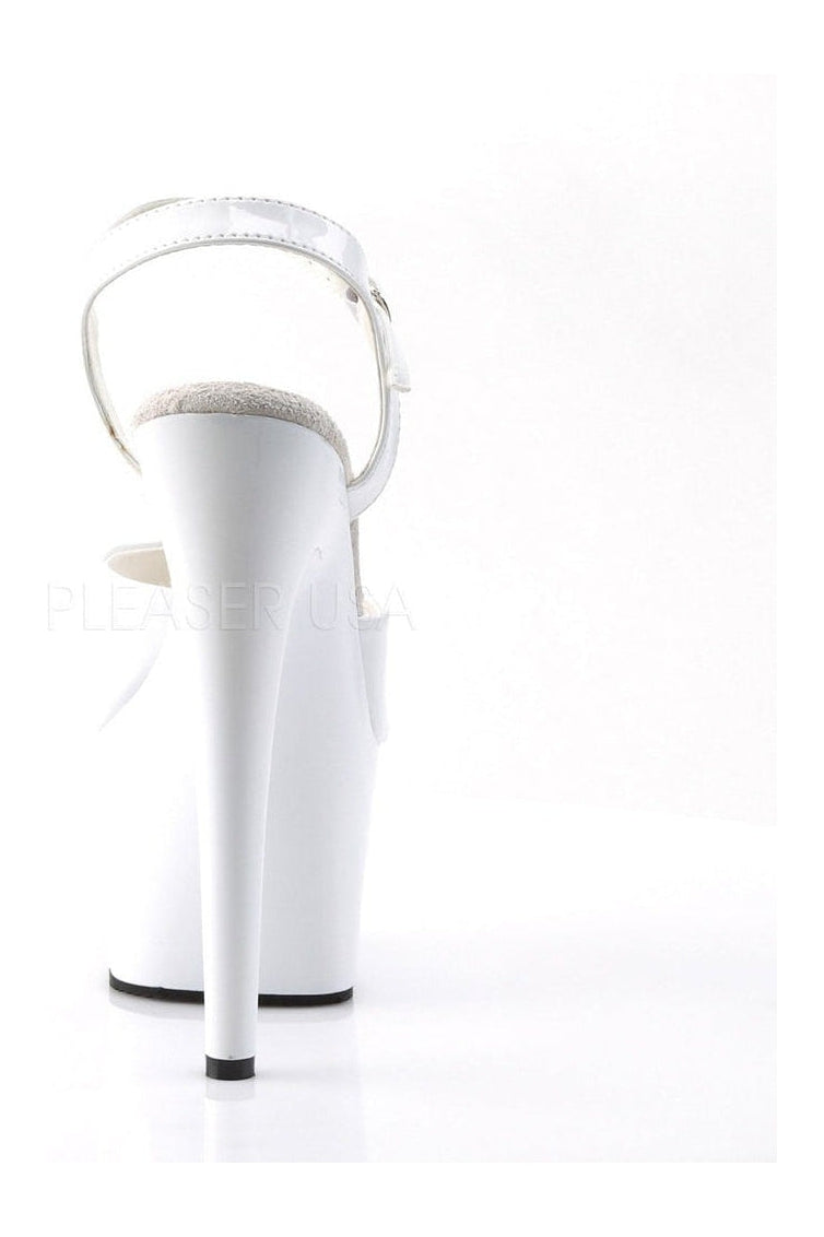 Pleaser ADORE-709 Platform Sandal in White Patent