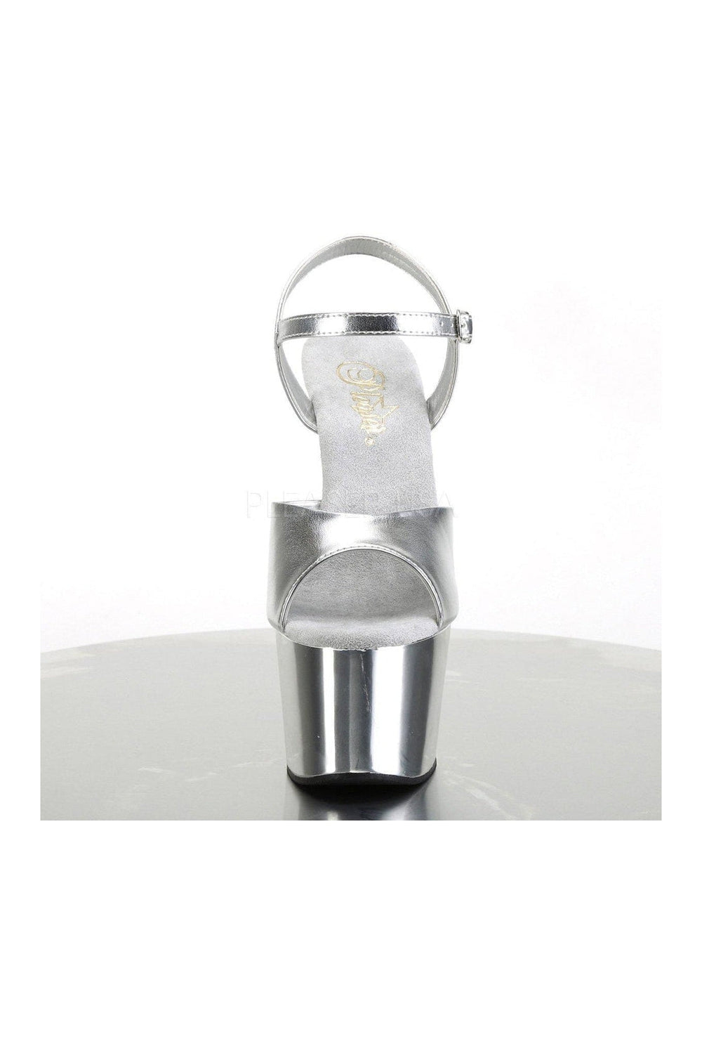 Pleaser ADORE-709 Platform Sandals in Silver Faux Leather